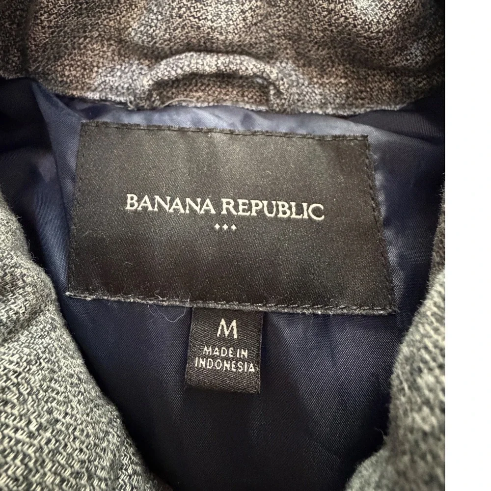 Banana Republic Mens  Classic Grey Marl Quilted Puffer Vest Medium